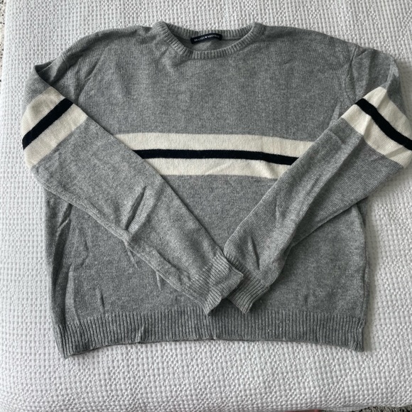 Brandy Melville - Collegiate Stripe Sweater, Grey/White/Black - Picture 2 of 3